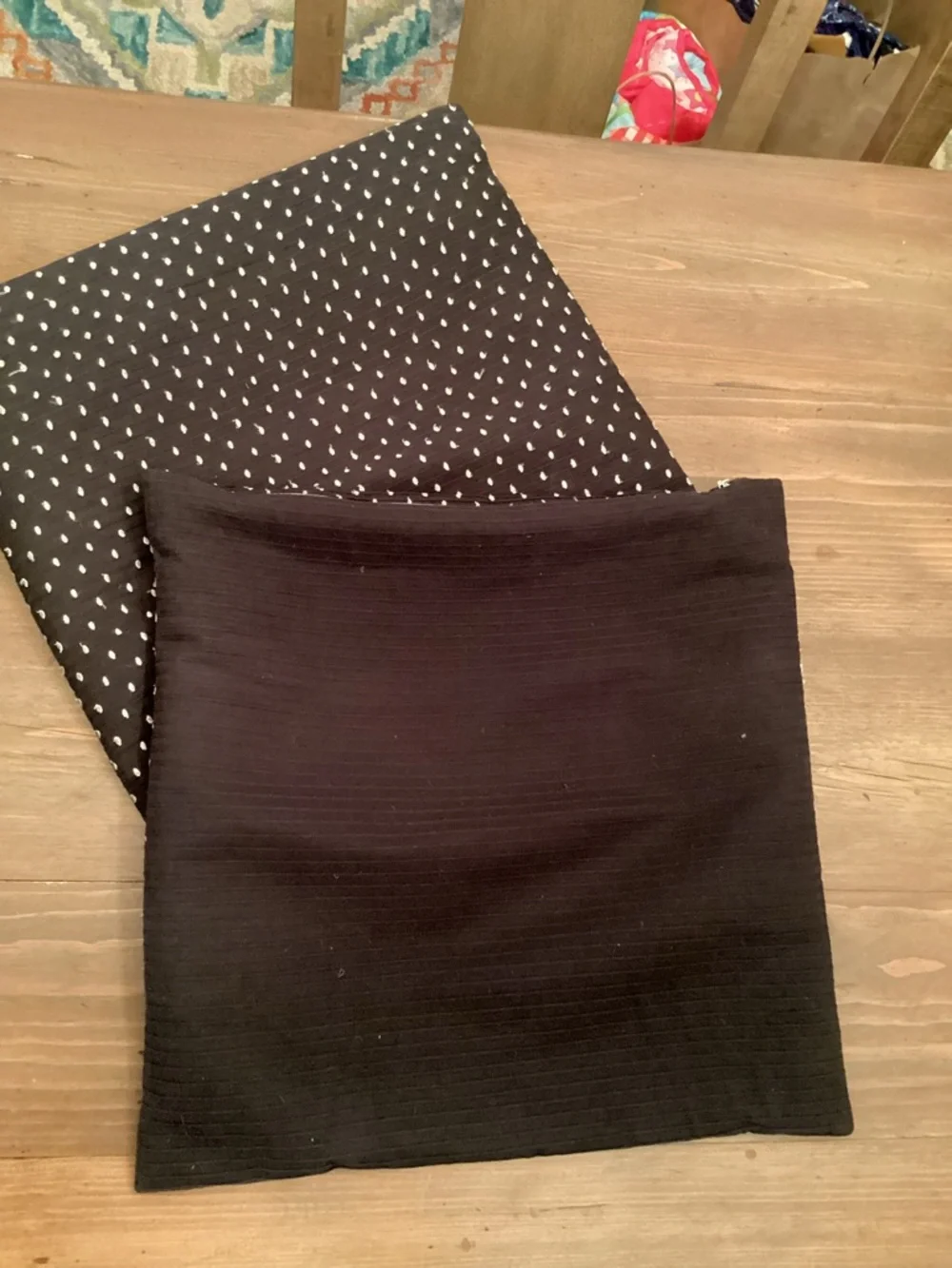 **PAIR ** BLACK WITH WHITE EMBROIDERY 15